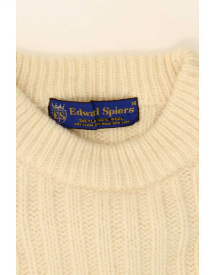 Edward Spires Herre Turtle Neck Jumper Sweater Medium Off White Uld