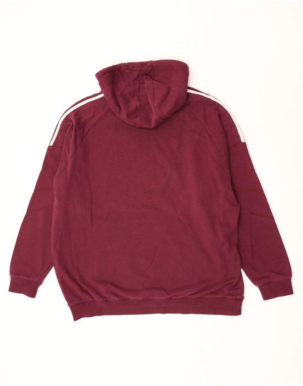 Adidas Herre hættetrøje XL Maroon Colourblock Bomuld