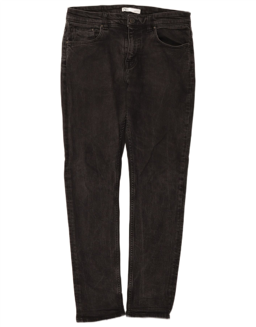 Zara Herre Slim Jeans EU 42 Large W32 L31 Sort Bomuld