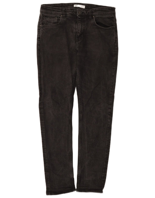 Zara Herre Slim Jeans EU 42 Large W32 L31 Sort Bomuld