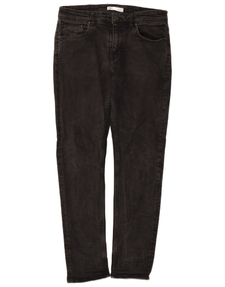 Zara Herre Slim Jeans EU 42 Large W32 L31 Sort Bomuld