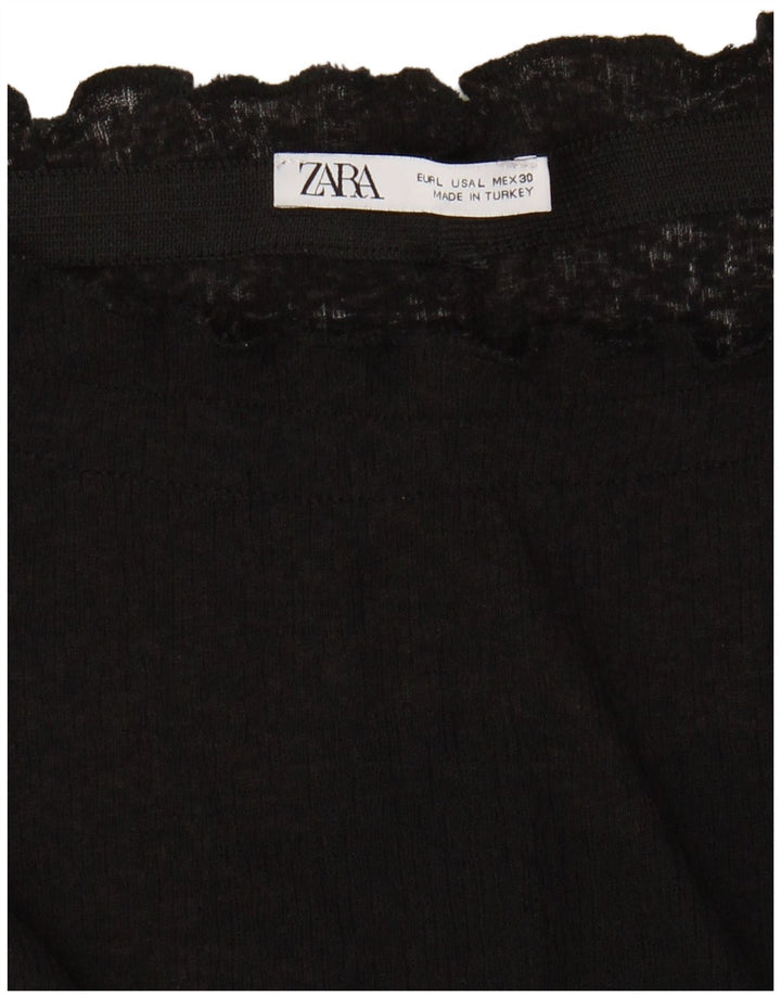 ZARA Dame ærmeløs bluse Top UK 16 Large Black