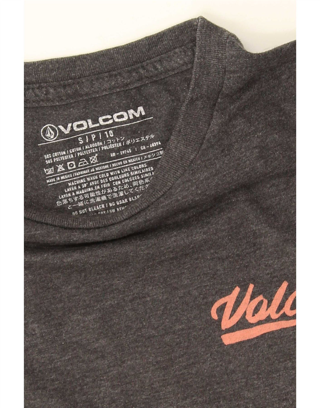 Volcom Herre Grafisk T-Shirt Top Lille Grå Bomuld