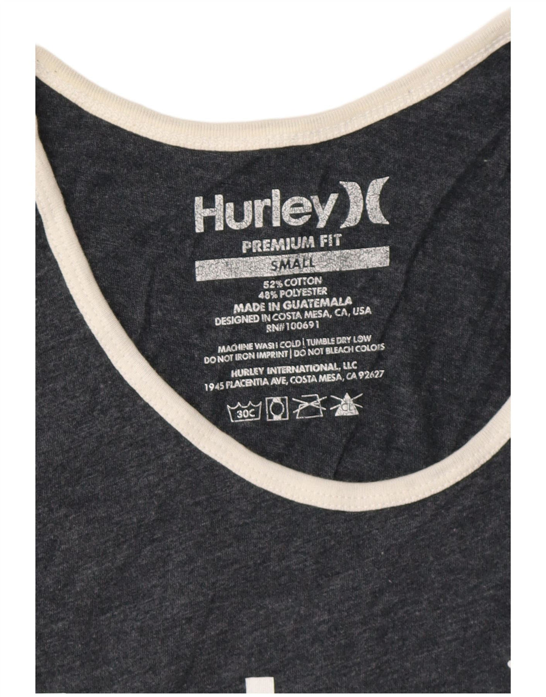 HURLEY Herre Premium Fit Grafisk Vest Top Lille grå Flecked Bomuld