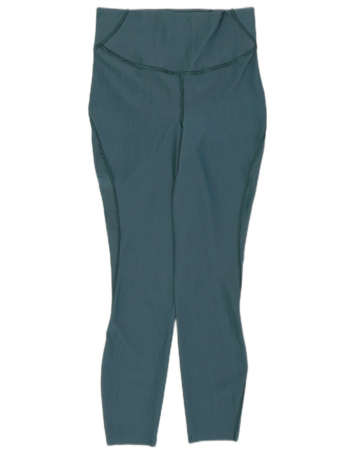 LULULEMON Womens Leggings US 6 Medium  Green Pinstripe Nylon