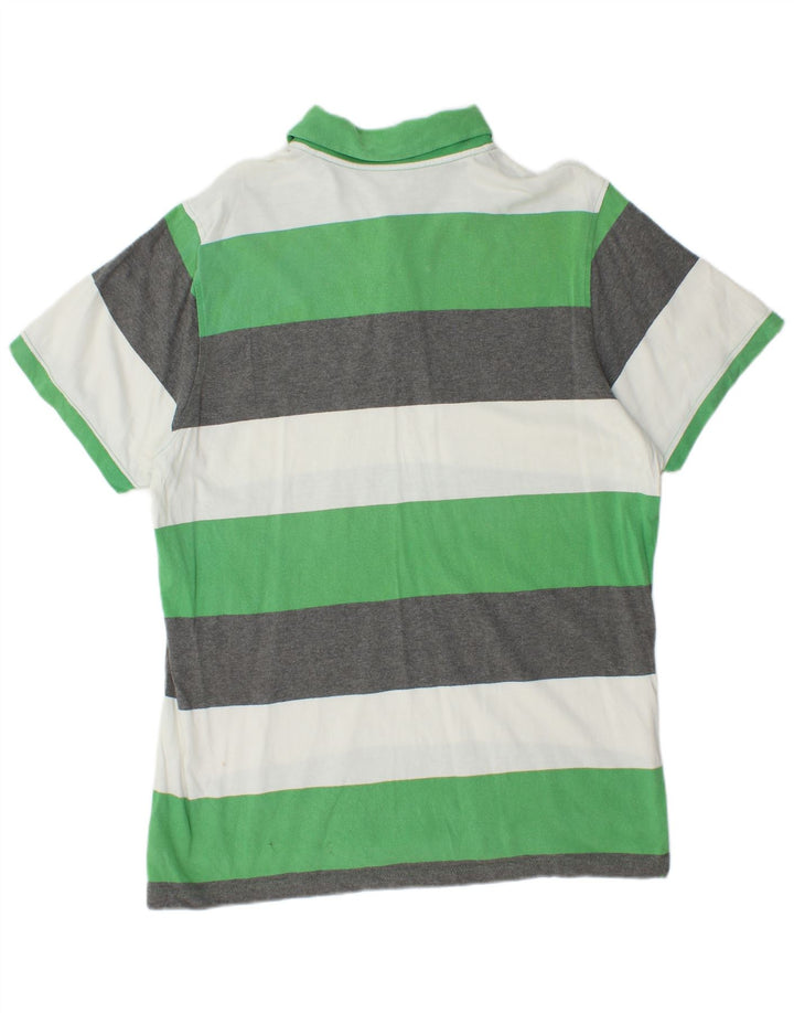 Reebok Rugby Polo Shirt til mænd Stor grøn stribet bomuld