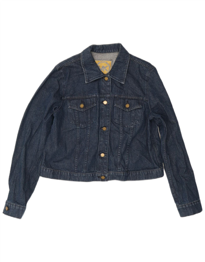 MICHAEL KORS Dame Crop denimjakke UK 18 XL Blå Bomuld