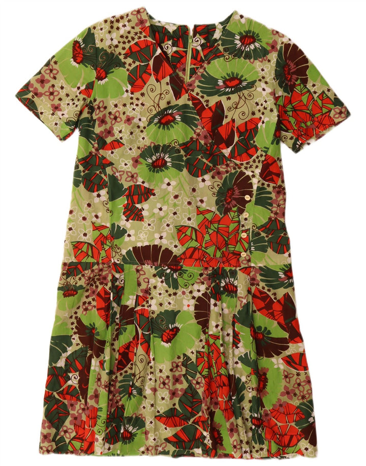 Vintage Dame Basic Dress UK 16 Large Green Floral