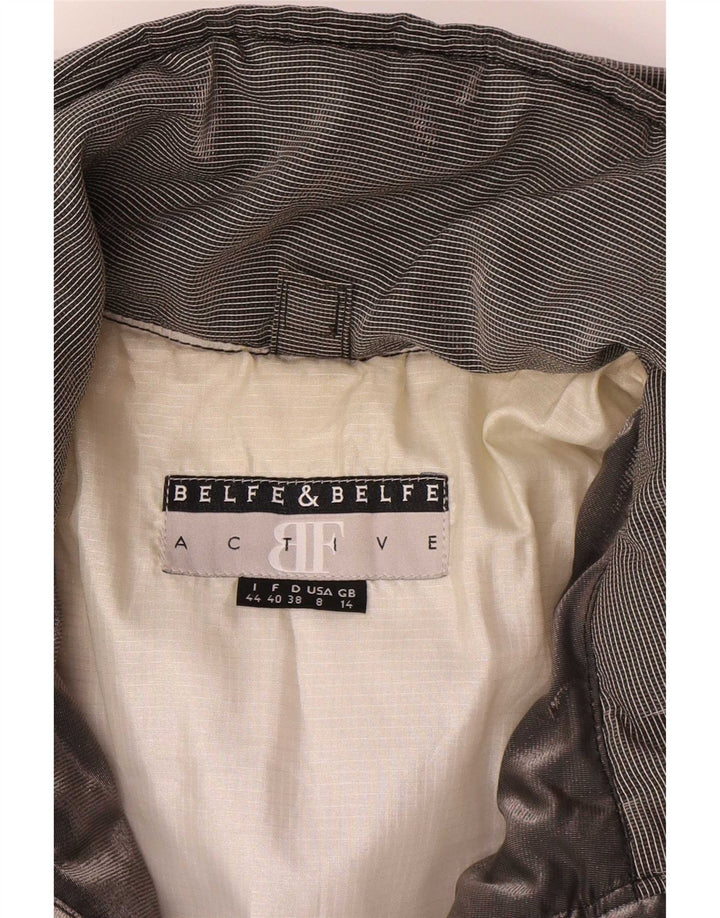 Belfe & Dame Hætte Oversized Polstret Jakke UK 14 Medium Grey Colourblock