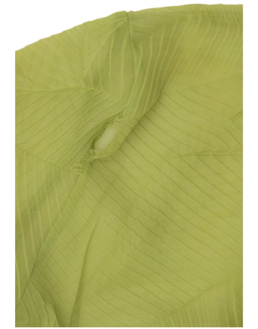 Vintage Kvinders Crop Front Tie Se Gennem Top UK 14 Medium Grøn Stribet