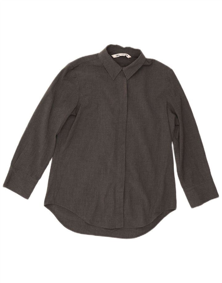 Zara Womens Loose Fit Shirt UK 10 Small Grå