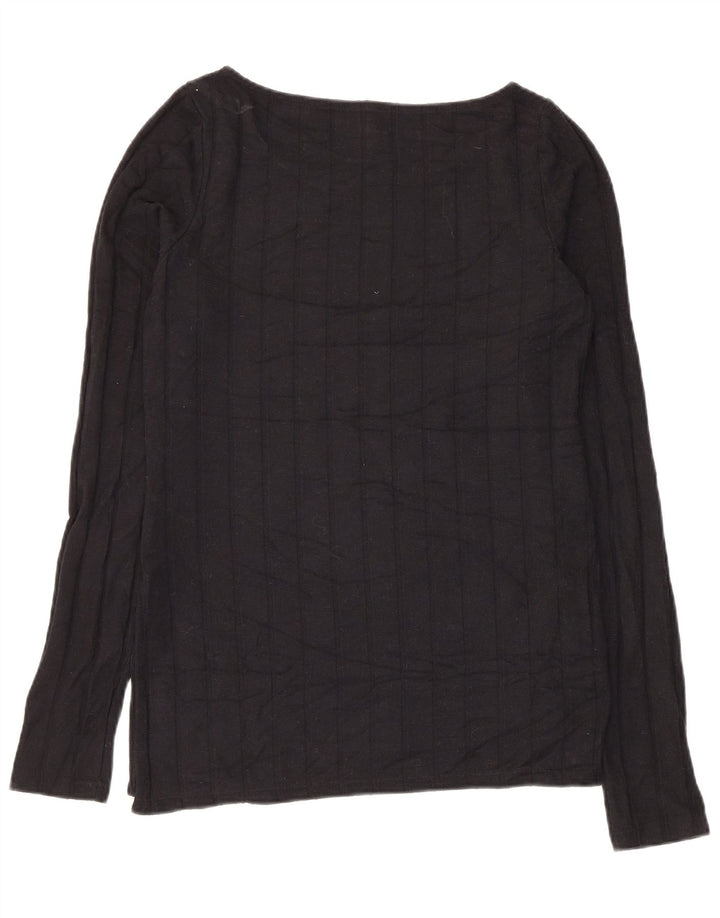 Anthropologie Dame Top Langærmet UK 12 Medium Sort Viscose