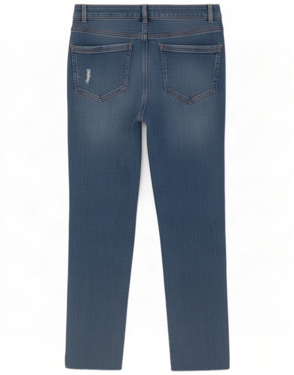 MINT VELVET Womens Distressed Slim Jeans UK 10 Small W28 L26 Blue Cotton