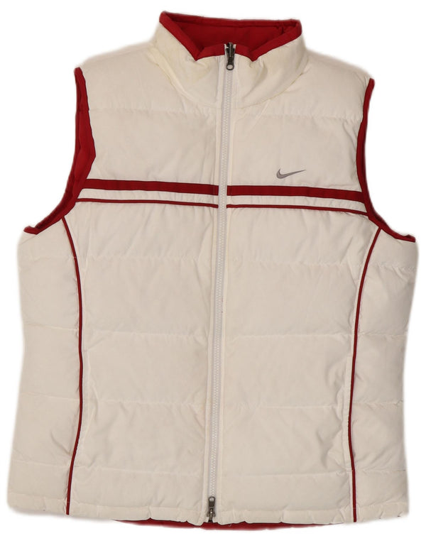 Nike Womens Reversible Polstret Gilet UK 14/16 Large White Polyester