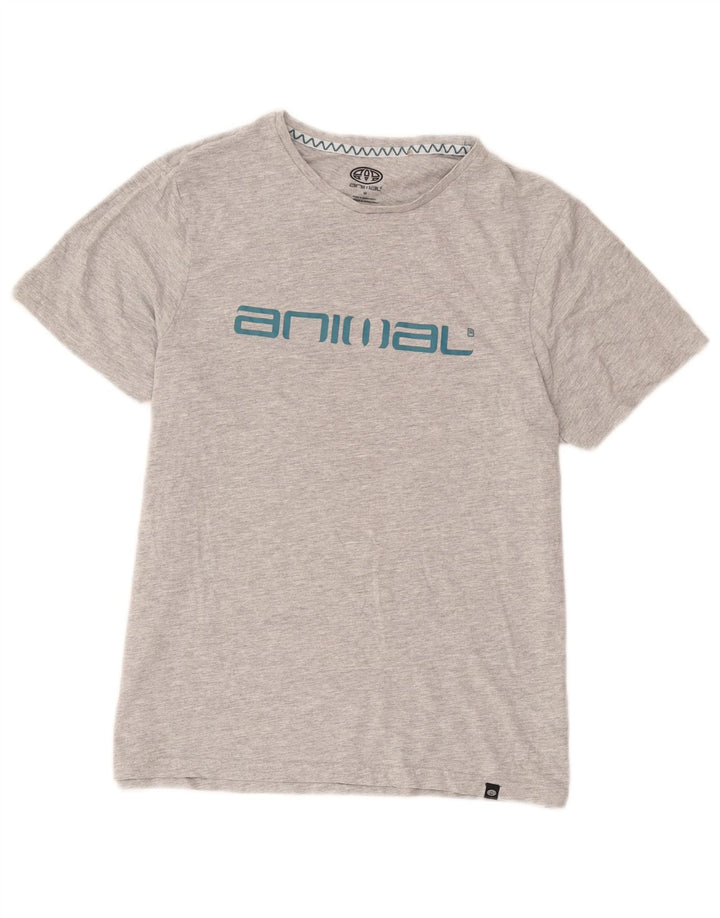 Animal Herre grafisk T-shirt top mellemgrå bomuld