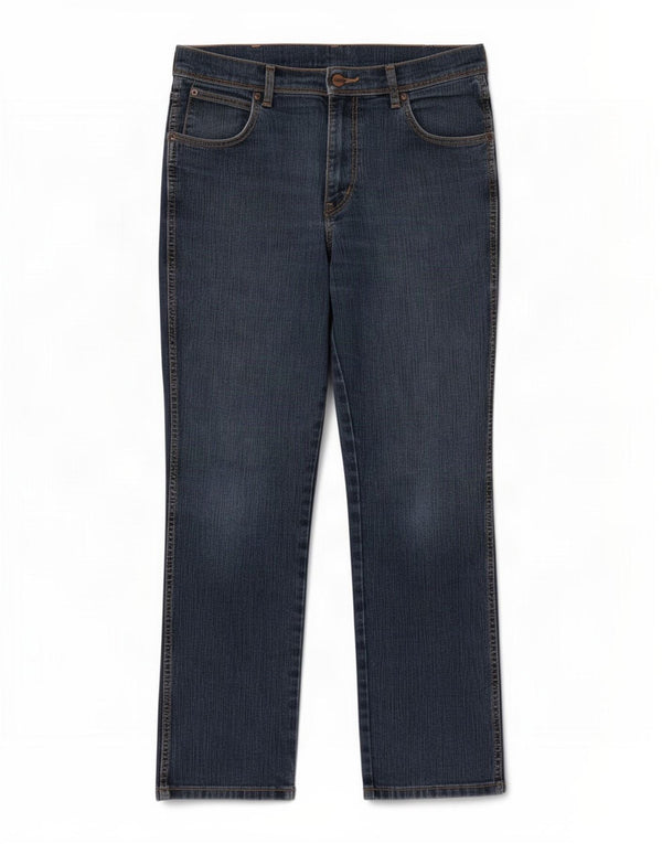 Wrangler Herre Regular Fit Straight Jeans W34 L30 Marineblå Bomuld