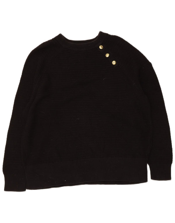 Barbour Womens Regular Fit Boat Neck Jumper Sweater UK 12 Medium Black