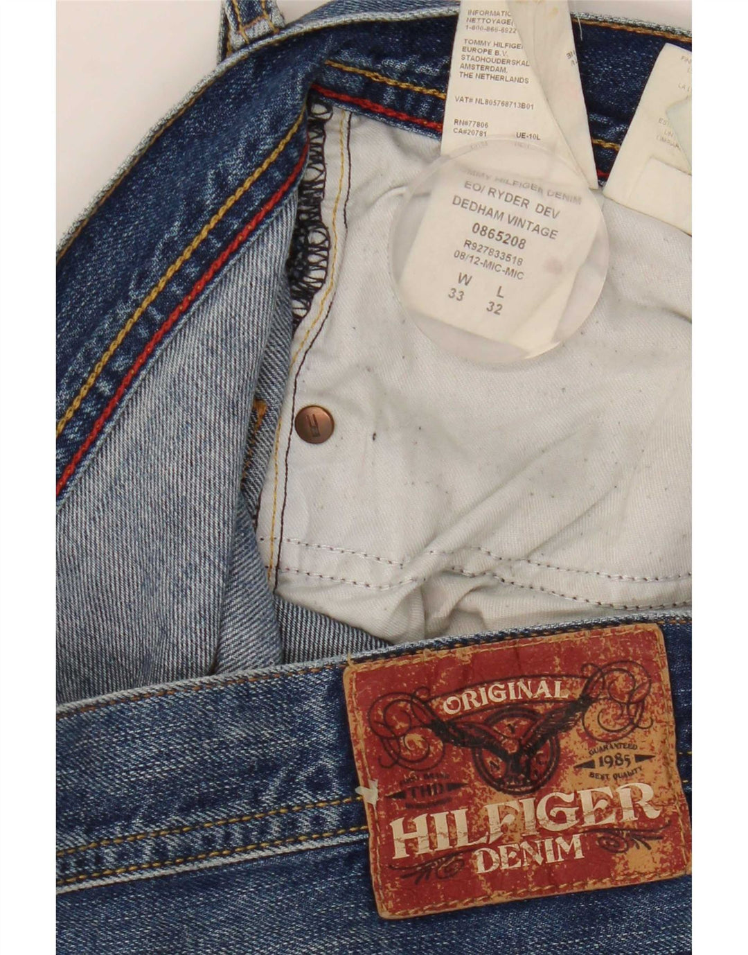 Tommy Hilfiger Herre Straight Jeans W33 L32 Blå Bomuld
