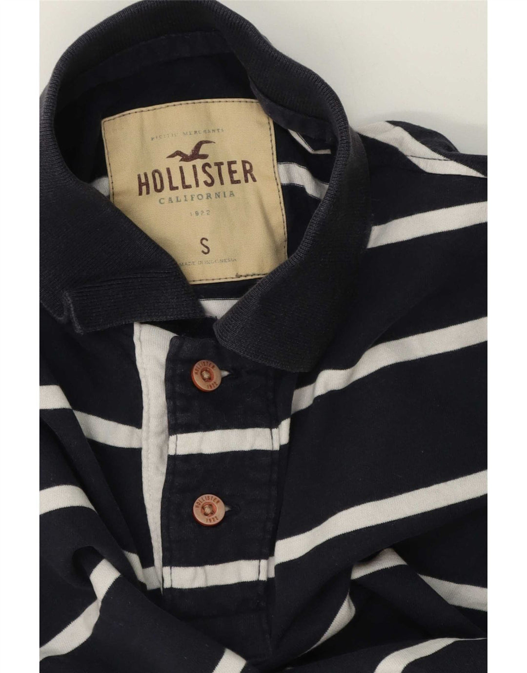 Hollister Polo skjorte til mænd, lille marineblå stribet