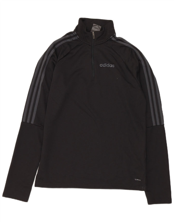 ADIDAS Herre Climalite Pullover med lynlås, træningsdragt, lille sort