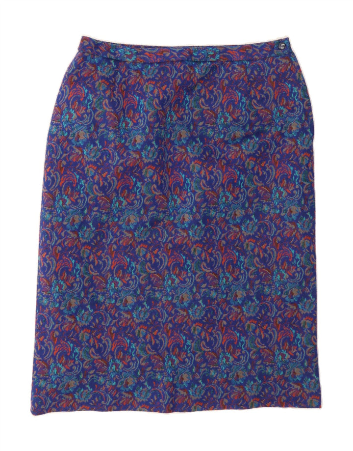 VINTAGE Womens Straight Skirt W31 Medium Blue Paisley Vintage Vintage and Second-Hand Vintage from Messina Hembry 
