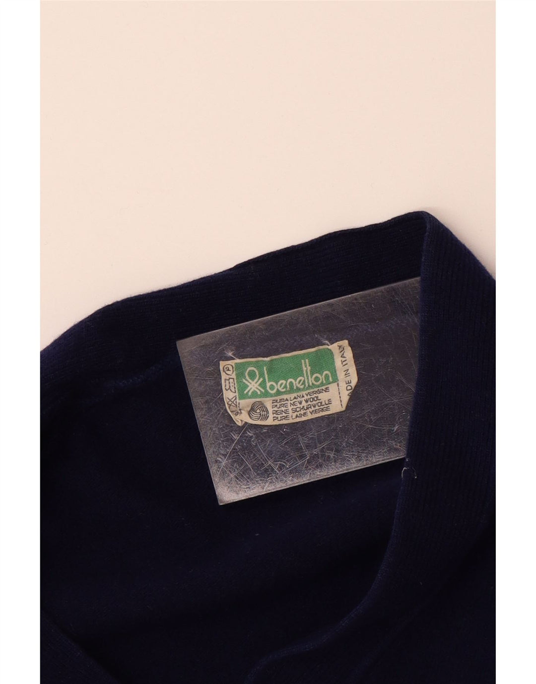 BENETTON drenge cardigan sweater 13-14 år marineblå uld