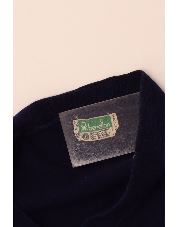 BENETTON drenge cardigan sweater 13-14 år marineblå uld