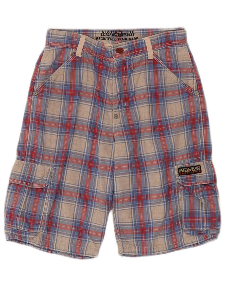Napapijri drenge cargo shorts 9-10 år W24 flerfarvet ternet bomuld