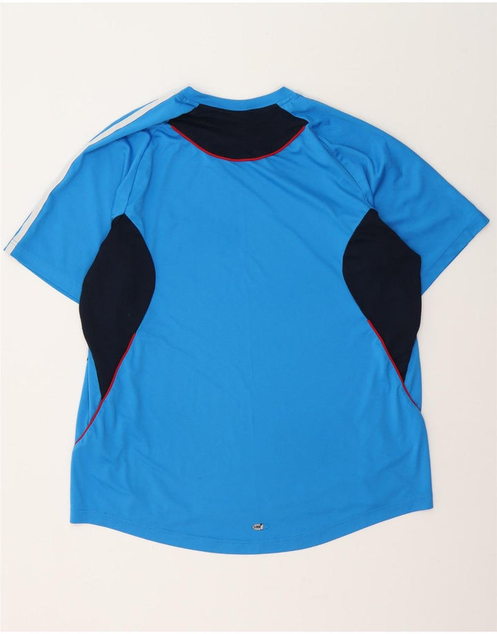 Adidas Herre Climalite T-Shirt Top XL Blå Colourblock Polyester