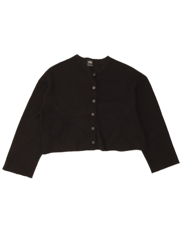 Zara Bolero Jumper med 3/4 ærmer til kvinder UK 14 Medium Sort Polyester