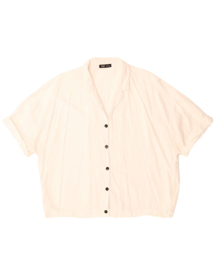 Zara Kortærmet Oversized Skjorte til kvinder UK 18 XL Hvid