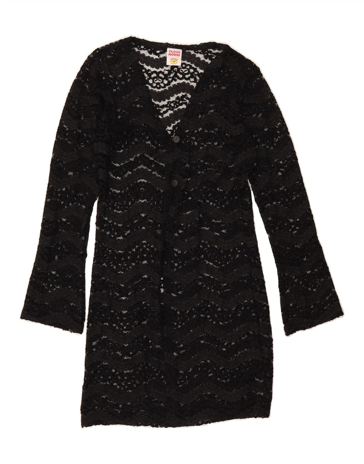 CLOCK HOUSE Womens Longline Cardigan Top UK 10 Small Black Vintage CLOCK HOUSE and Second-Hand CLOCK HOUSE from Messina Hembry 