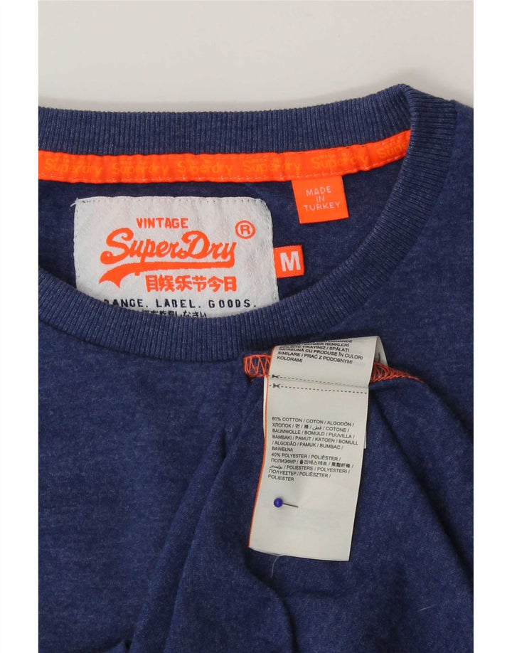 Superdry T-shirt top mellemblå bomuld til mænd