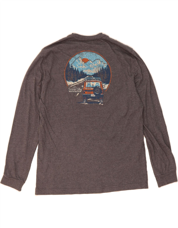 IZOD Mens Salt Water Graphic Top Long Sleeve Medium Grey Cotton Vintage Izod and Second-Hand Izod from Messina Hembry 