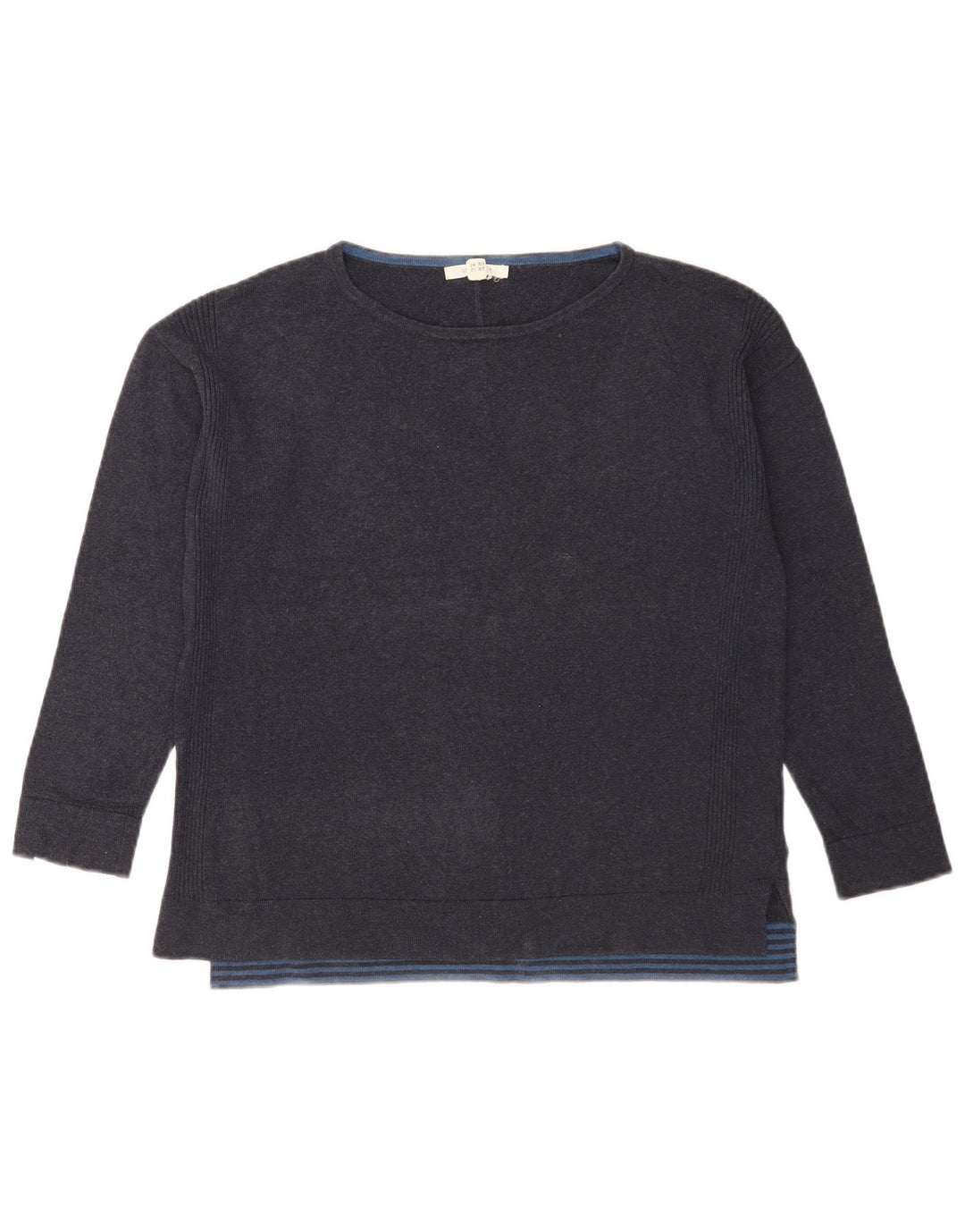 White Stuff Womens Boat Neck Jumper Sweater UK 12 Medium Navy Blue Bomuld