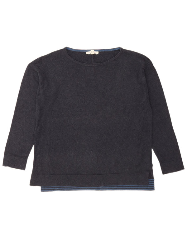 White Stuff Womens Boat Neck Jumper Sweater UK 12 Medium Navy Blue Bomuld