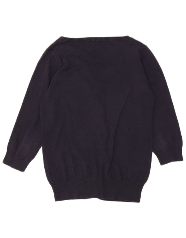 Zara dame cardigan sweater med 3/4 ærmer UK 12 medium marineblå bomuld