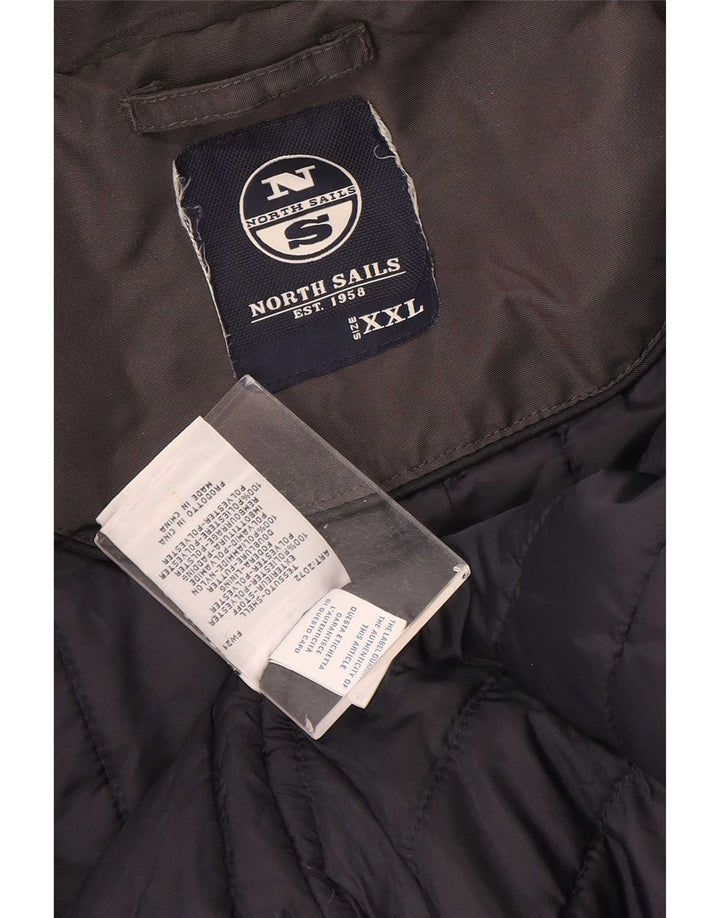 North Sails Herre Bomber Polstret Jakke UK 44 2XL Grå Polyester