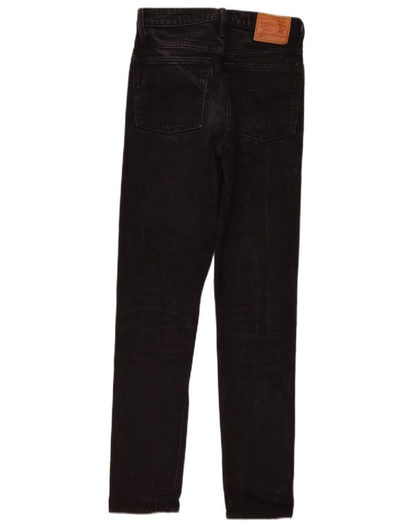 Levi's Womens 501 Straight Jeans W24 L30 Black Cotton