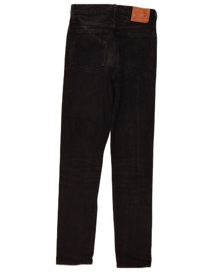 Levi's Womens 501 Straight Jeans W24 L30 Black Cotton