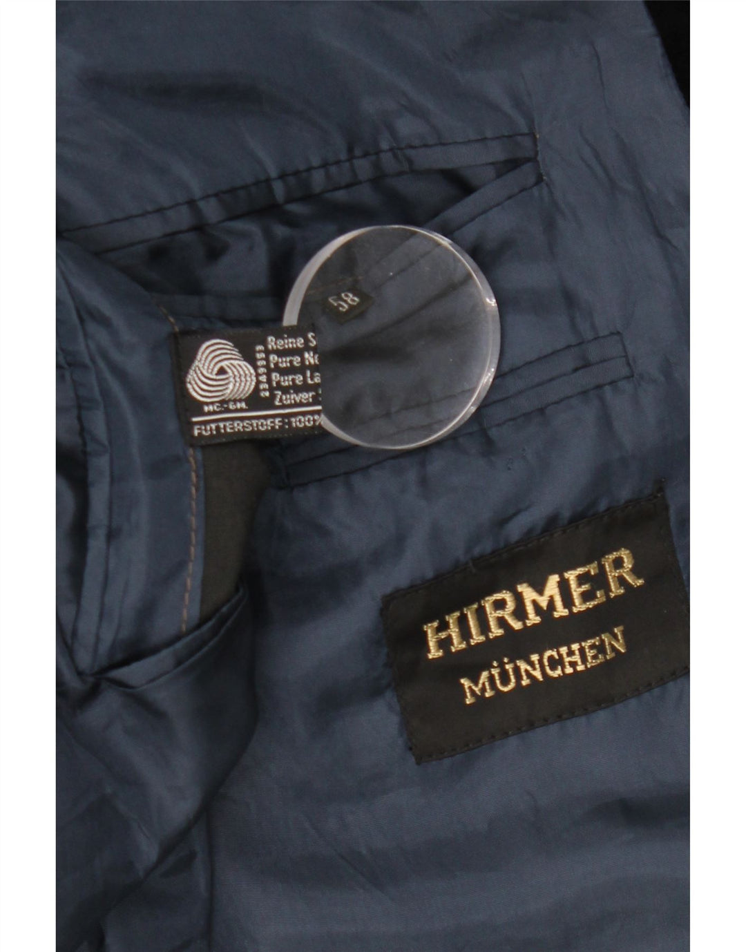 Vintage Dame Longline Blazer Jacket UK 14 Medium Navy Blue Colourblock