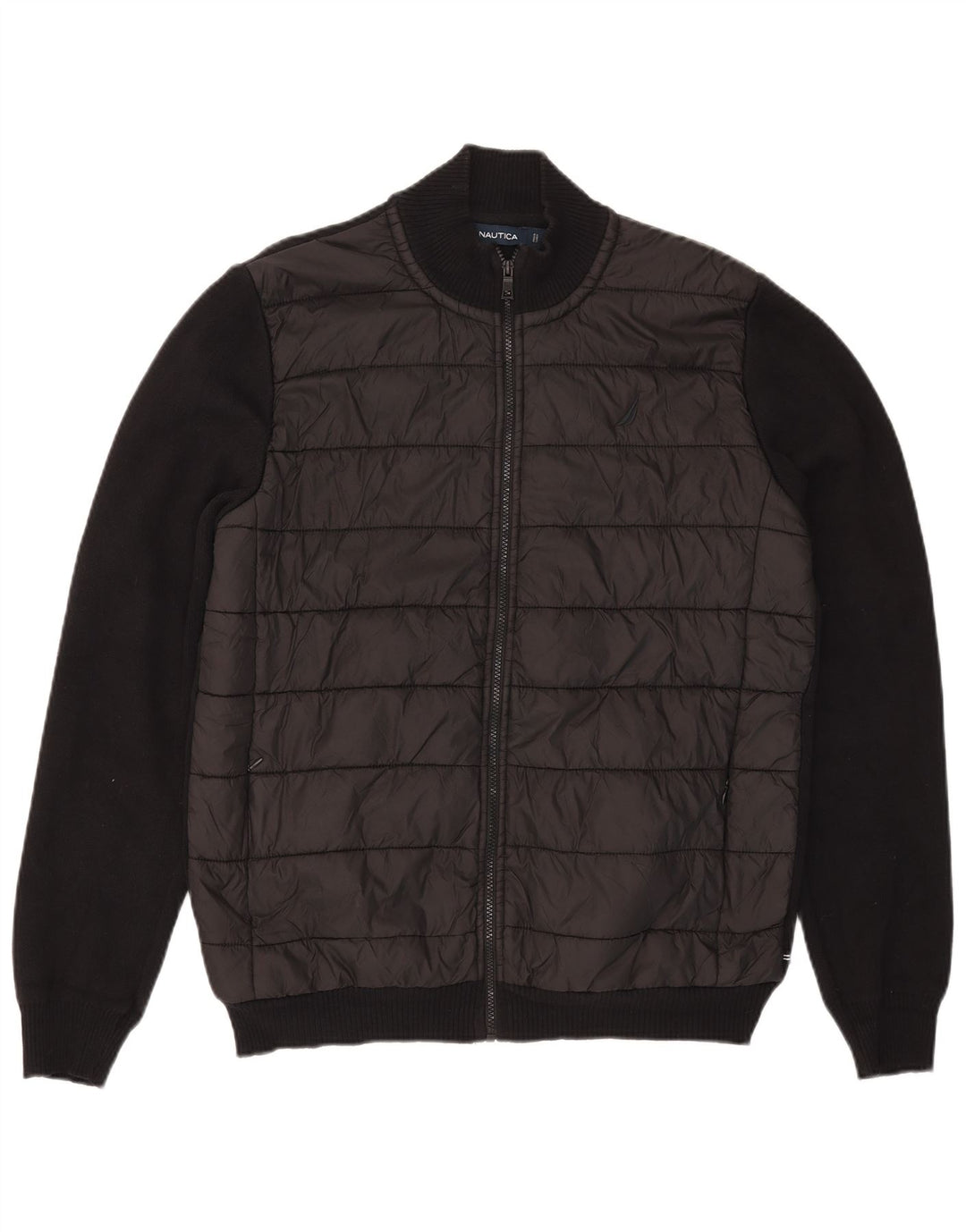 Nautica Herre Cardigan Sweater Stor Sort Bomuld