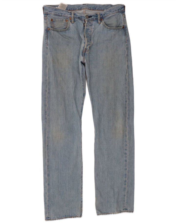 Levi's Herre 501 Straight Jeans W34 L34 Blå Bomuld