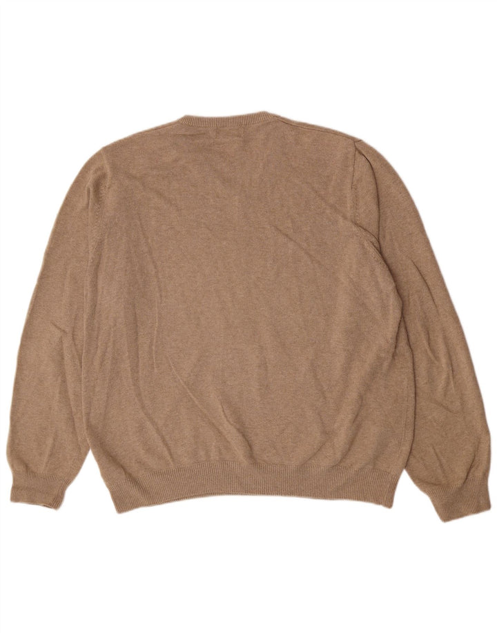Marks & Spencer Herre V-hals sweater XL Beige Bomuld