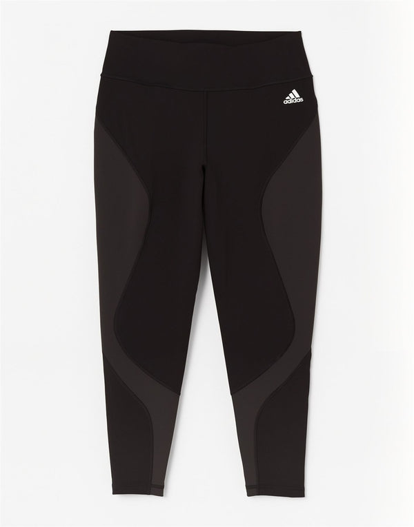 Adidas Aeroready Leggings til kvinder UK 20/22 XL Sort Colourblock Sports