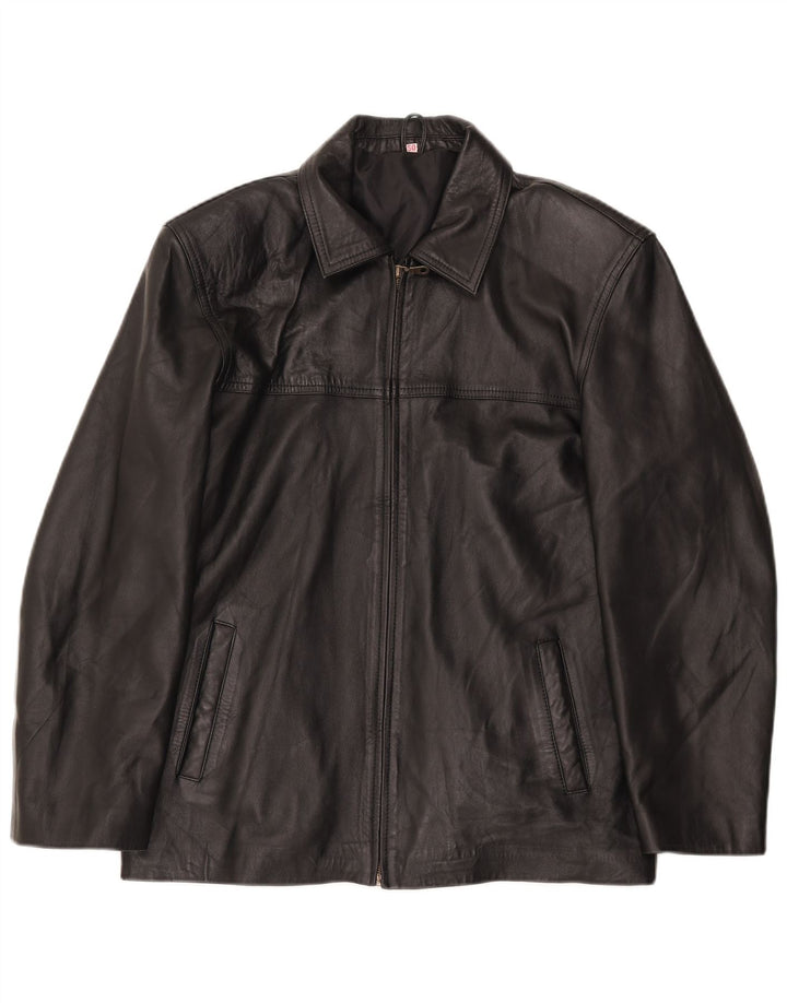 Vintage Herre Læderjakke IT 50 Large Sort