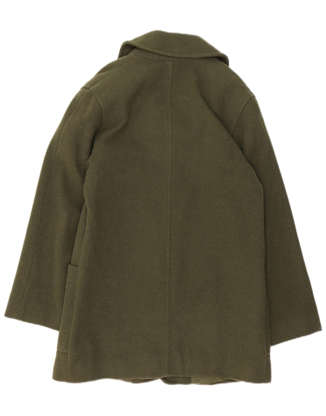 VINTAGE Oversize overfrakke til kvinder UK 10 Lille grøn uld