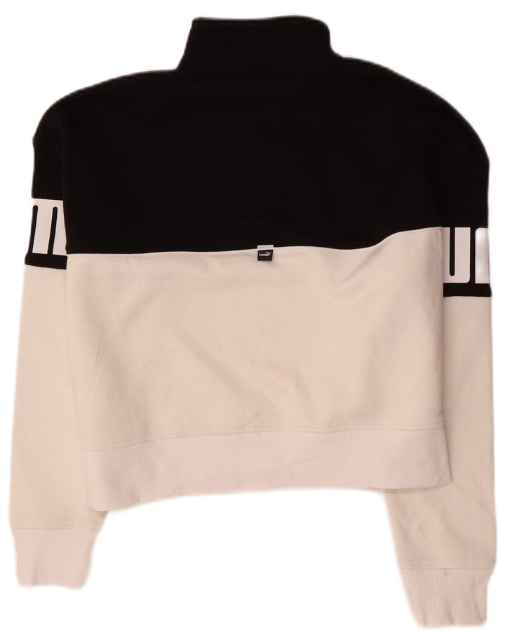 Puma Dame Oversized grafisk sweatshirt Jumper UK 10 Lille Sort