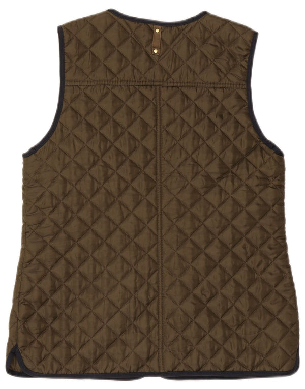 Tommy Hilfiger Dame Quiltet Gilet UK 12 Medium Khaki Polyester