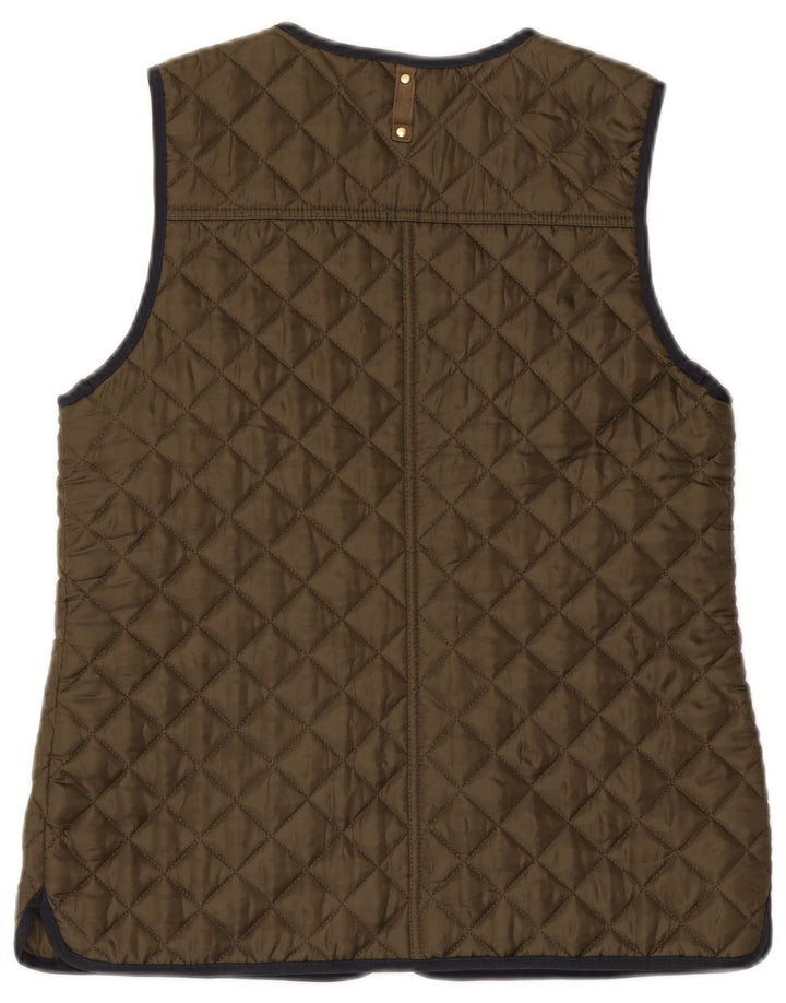 Tommy Hilfiger Dame Quiltet Gilet UK 12 Medium Khaki Polyester
